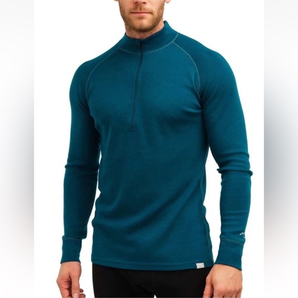 Merino.Tech Merino 250 Superfine Merino Wool Baselayer Shirt Top Men's S Green